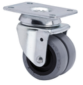 Rubber dubbel zwenkwiel met topplaat - 50mm - 70kg