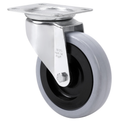 Grijs Rubber zwenkwiel met topplaat  - 125mm - 135kg
