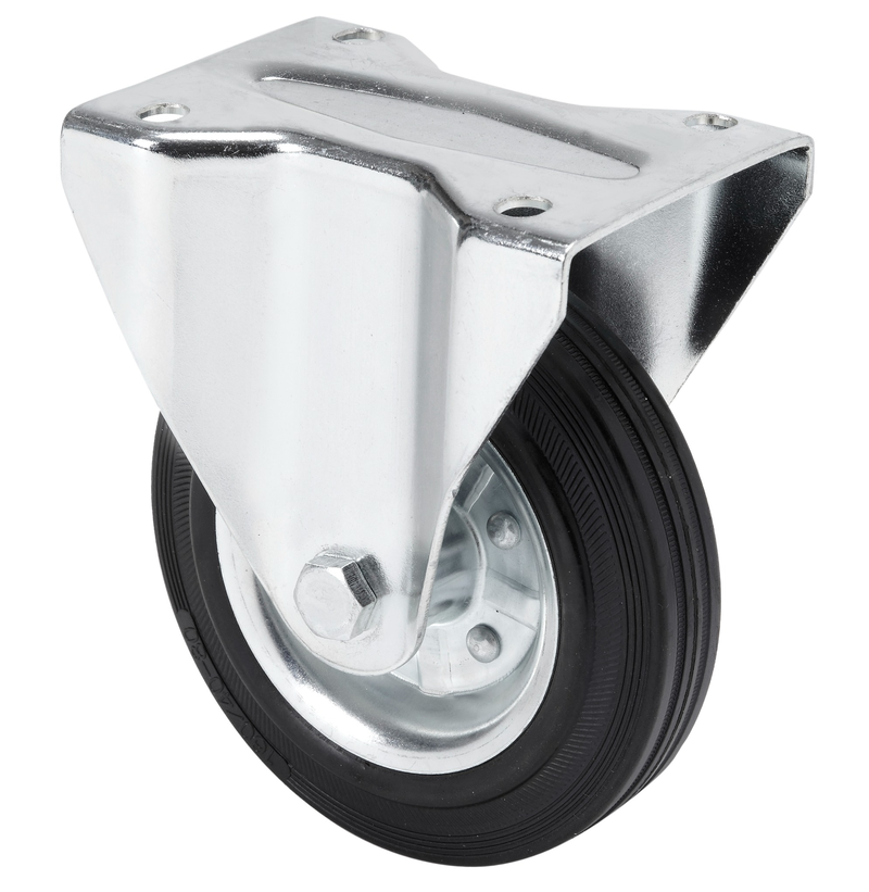 Rubber bokwiel  - 125mm - 120kg Rollen