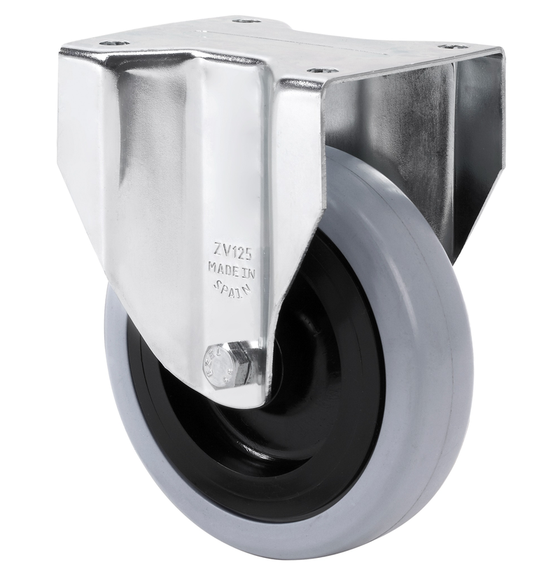 Grijs Rubber bokwiel  - 125mm - 135kg