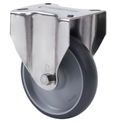 Spuitgegoten Rubber RVS bokwiel - 80mm - 80kg