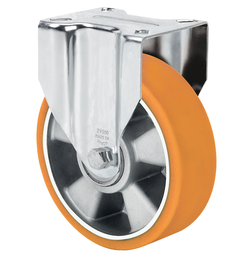 PU aluminium  zwenkwiel bokwiel versterkt  - 250mm - 700kg Kogellager