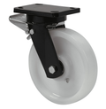 Nylon zwaarlast zwenkwiel geremd met topplaat- 150mm - 900kg Kogellager