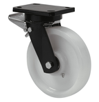 Nylon zwaarlast zwenkwiel geremd met topplaat- 150mm - 900kg Kogellager