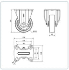 PU bokwiel - 125mm - 300kg