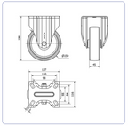 Nylon RVS bokwiel - 150mm - 400kg