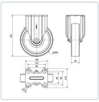 Nylon bokwiel - 200mm - 800kg Kogellager
