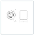 PU palletrol 85x75 - Asgatdiameter 20mm - Draagvermogen 750kg