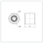 PU palletrol 85x80 - Asgatdiameter 25mm - Draagvermogen 800kg