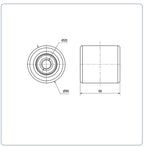 PU palletrol 85x90 - Asgatdiameter 20mm - Draagvermogen 900kg