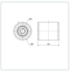 PU palletrol 85x100 - Asgatdiameter 20mm - Draagvermogen 1000kg