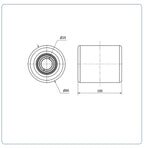 PU palletrol 85x100 - Asgatdiameter 25mm - Draagvermogen 1000kg