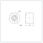 Nylon palletrol 82x60 - Asgatdiameter 20mm - Draagvermogen 650kg