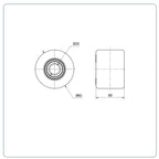 Nylon palletrol 82x70 - Asgatdiameter 20mm - Draagvermogen 700kg