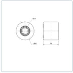 Nylon palletrol 82x70 - Asgatdiameter 25mm - Draagvermogen 700kg