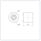 Nylon palletrol 82x80 - Asgatdiameter 20mm - Draagvermogen 800kg