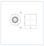 Nylon palletrol 82x90 - Asgatdiameter 25mm - Draagvermogen 900kg