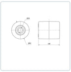 Nylon palletrol 82x100 - Asgatdiameter 20mm - Draagvermogen 950kg