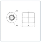 Nylon palletrol 82x100 - Asgatdiameter 25mm - Draagvermogen 950kg