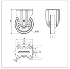 PU bokwiel - 150mm - 300kg Rollen