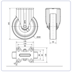PU bokwiel - 200mm - 400kg Rollen