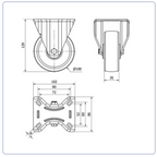 Nylon bokwiel  - 100mm - 150kg Rollen