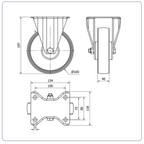 Nylon bokwiel  - 160mm - 200kg Rollen
