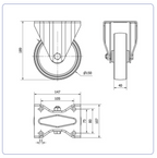 Nylon bokwiel  - 150mm - 200kg