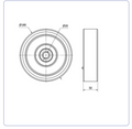 PU Wiel 180 mm - Asgatdiameter 20mm - Draagvermogen 900kg - Kogellager