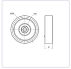 PU Wiel 180 mm - Asgatdiameter 20mm - Draagvermogen 900kg - Kogellager