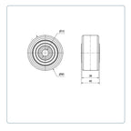 PU Aluminium Wiel 80 mm - Asgatdiameter 15mm - Draagvermogen 250kg - Kogellager