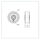 PU Aluminium Wiel 100 mm - Asgatdiameter 15mm - Draagvermogen 250kg - Kogellager