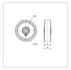 PU Aluminium Wiel 125 mm - Asgatdiameter 15mm - Draagvermogen 250kg - Kogellager