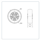 Premium  PU Aluminium Wiel 160 mm - Asgatdiameter 20mm - Draagvermogen 550kg - Kogellager