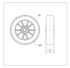 Premium  PU Aluminium Wiel 200 mm - Asgatdiameter 20mm - Draagvermogen 700kg - Kogellager