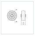 PU Wiel 80 mm - Asgatdiameter 12mm - Draagvermogen 120kg