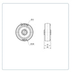 PU Wiel 100 mm - Asgatdiameter 12mm - Draagvermogen 150kg