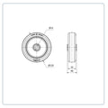 PU Wiel 125 mm - Asgatdiameter 12mm - Draagvermogen 175kg