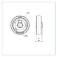 PU Wiel 150 mm - Asgatdiameter 20mm - Draagvermogen 250kg