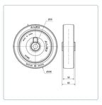 PU Wiel 200 mm - Asgatdiameter 20mm - Draagvermogen 300kg