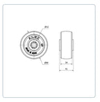 Nylon Wiel 80 mm - Asgatdiameter 12mm - Draagvermogen 200kg - Roller
