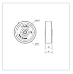 Nylon Wiel 125 mm - Asgatdiameter 12mm - Draagvermogen 250kg - Roller