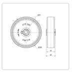 Nylon Wiel 200 mm - Asgatdiameter 20mm - Draagvermogen 500kg