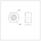 Nylon palletrol 82x50 - Asgatdiameter 20mm - Draagvermogen 600kg