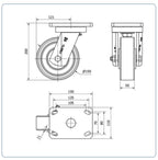 PU zwaarlast zwenkwiel - 150mm - 800kg Kogellager