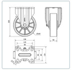 PU aluminium  zwenkwiel bokwiel versterkt  - 160mm - 600kg Kogellager