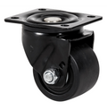 Zwart Nylon zwenkwiel met topplaat  - 65mm - 500kg Kogellager