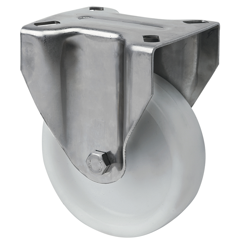 Nylon RVS bokwiel - 100mm - 200kg