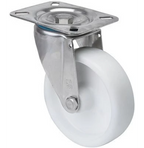 Nylon RVS zwenkwiel met topplaat - 100mm - 200kg