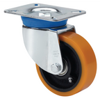 PU zwenkwiel met topplaat - 80mm - 300kg Kogellager